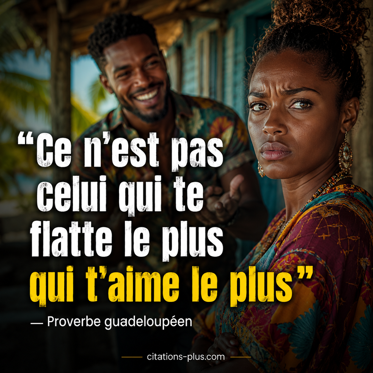Carte Illustration — Proverbe guadeloupéen