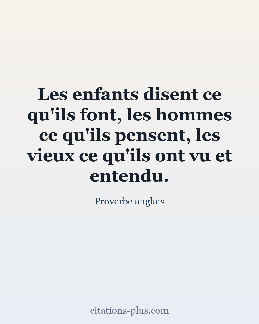 Carte Premium clair — Proverbe anglais