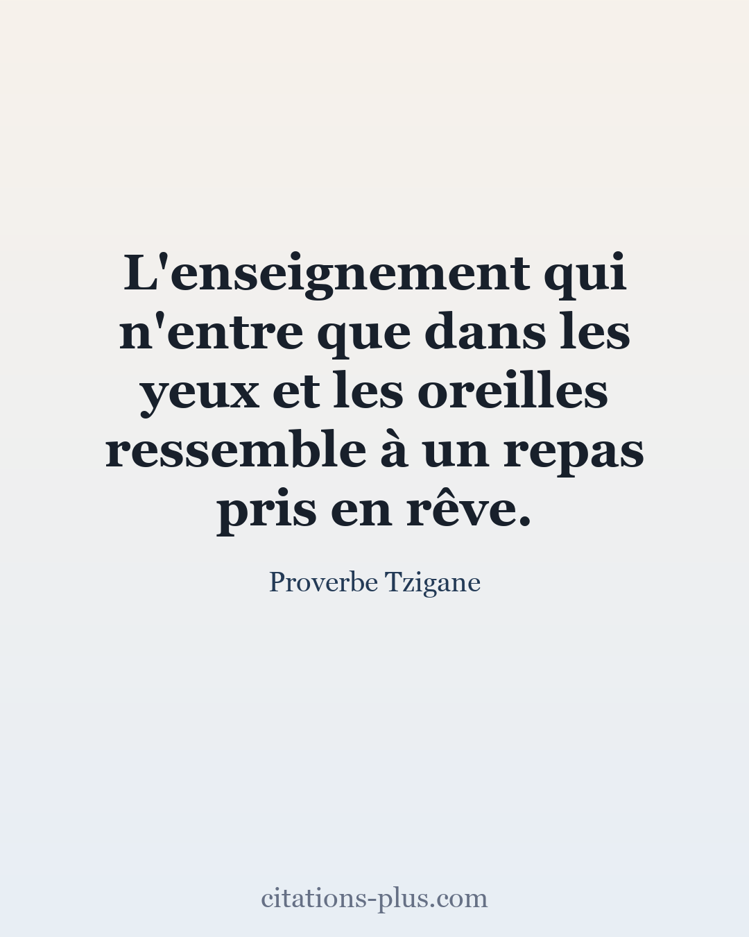 Carte Premium clair — Proverbe Tzigane