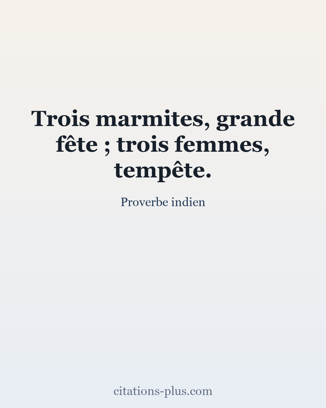 Carte Premium clair — Proverbe indien