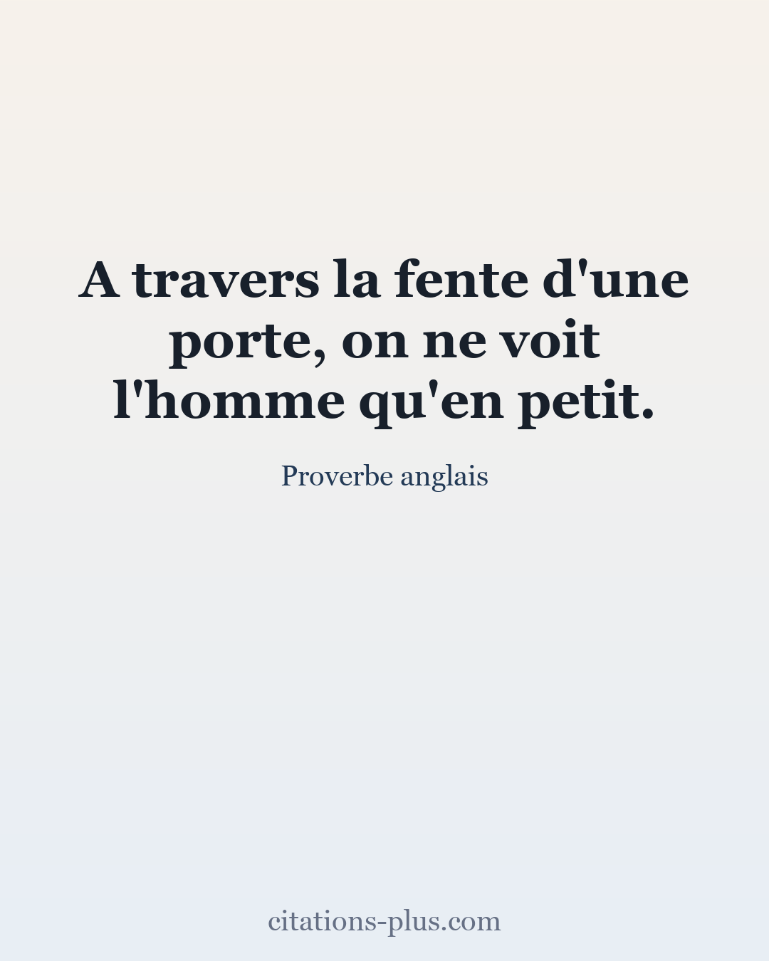 Carte Premium clair — Proverbe anglais