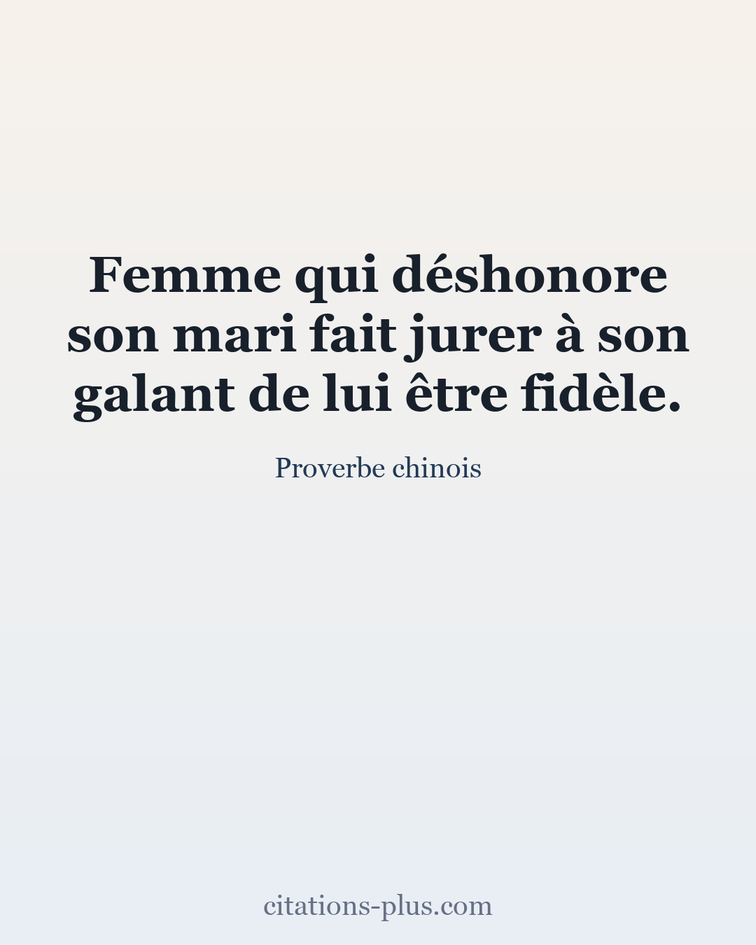 Carte Premium clair — Proverbe chinois