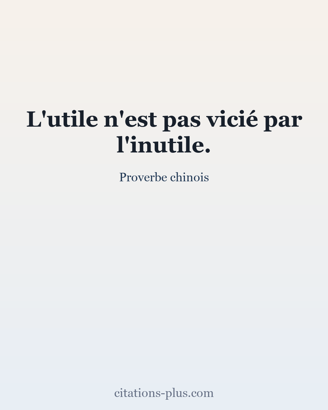 Carte Premium clair — Proverbe chinois