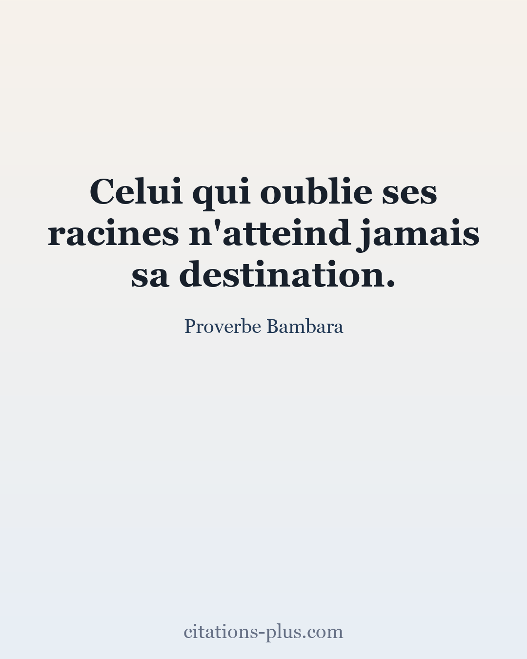 Carte Premium clair — Proverbe Bambara