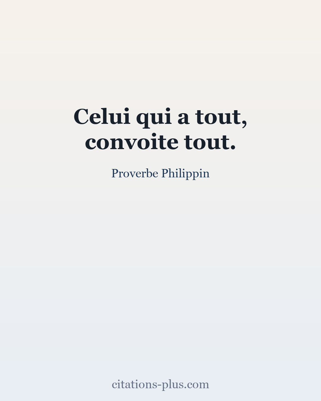 Carte Premium clair — Proverbe Philippin