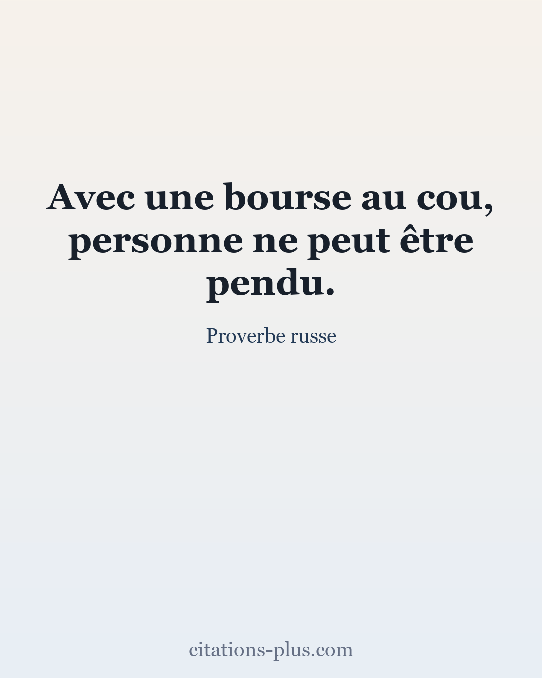 Carte Premium clair — Proverbe russe