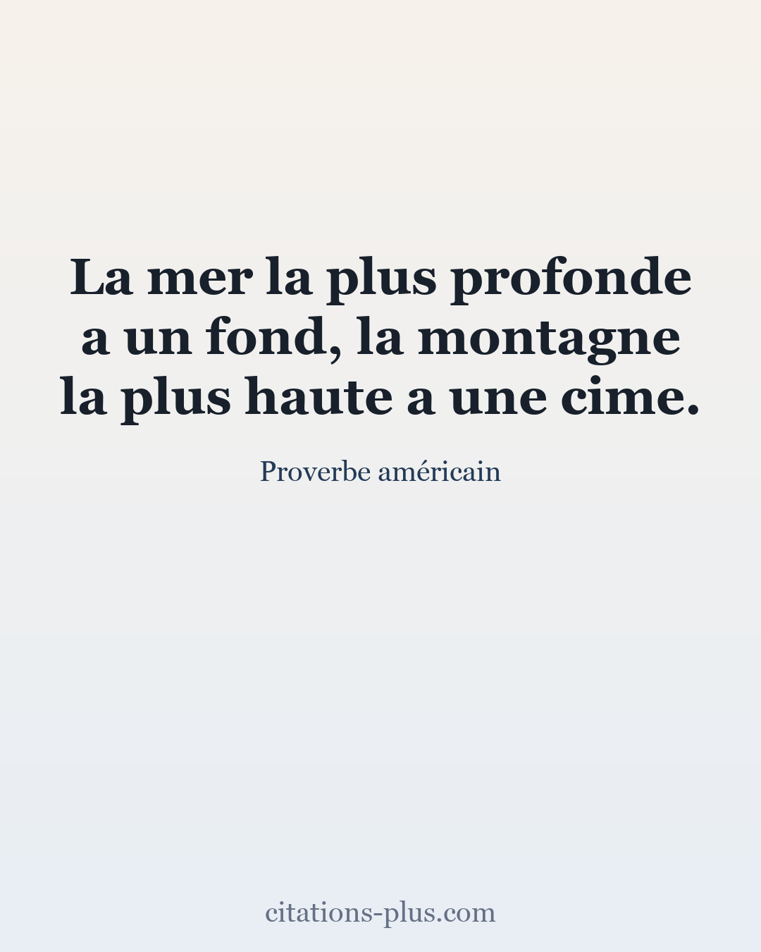 Carte Premium clair — Proverbe américain