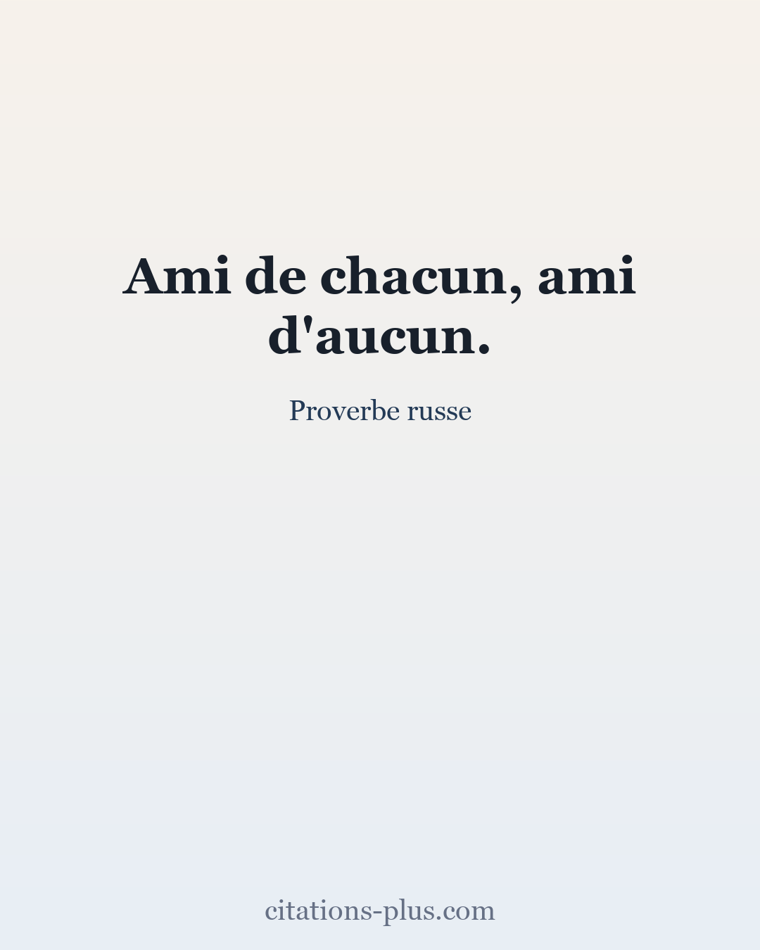 Carte Premium clair — Proverbe russe