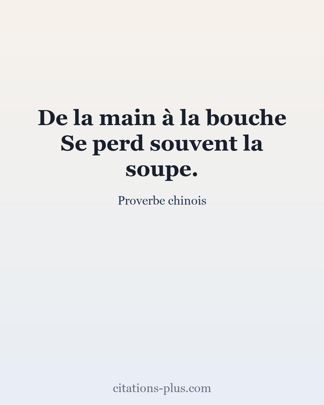 Carte Premium clair — Proverbe chinois