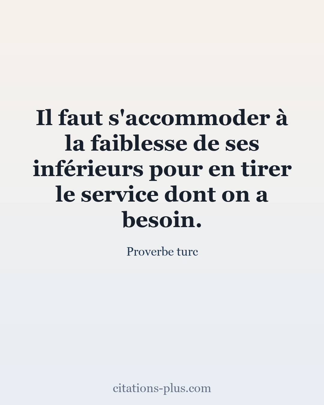 Carte Premium clair — Proverbe turc