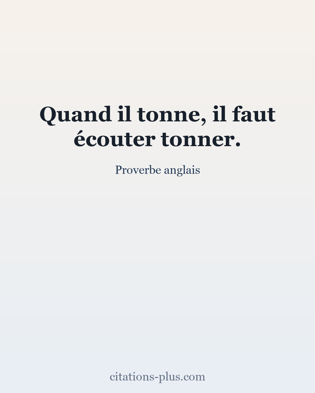 Carte Premium clair — Proverbe anglais