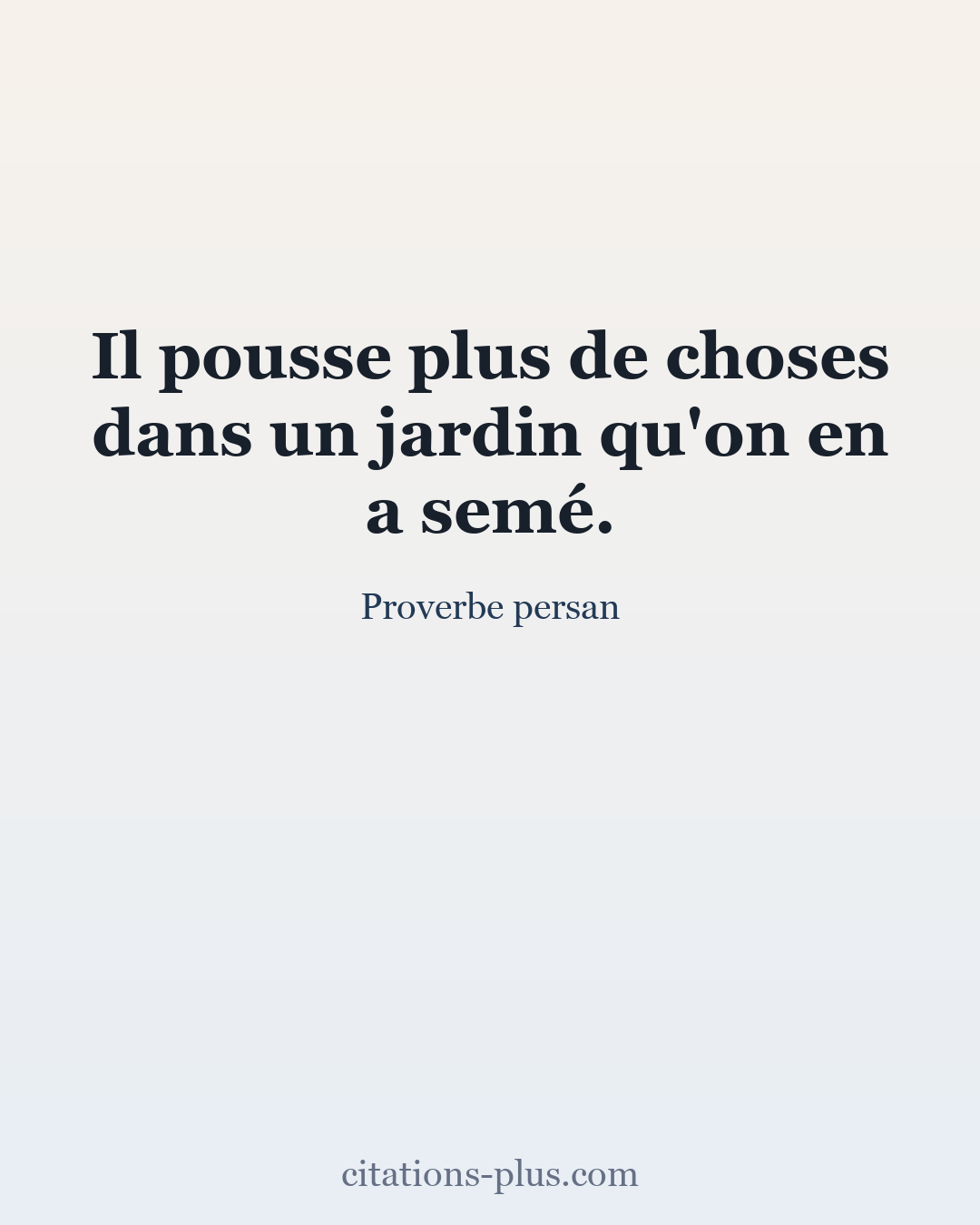 Carte Premium clair — Proverbe persan
