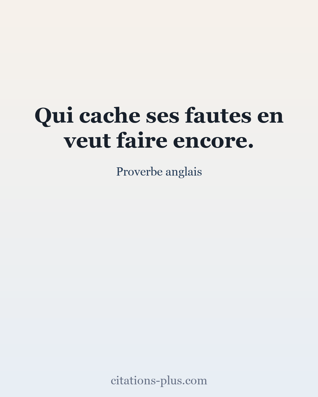 Carte Premium clair — Proverbe anglais