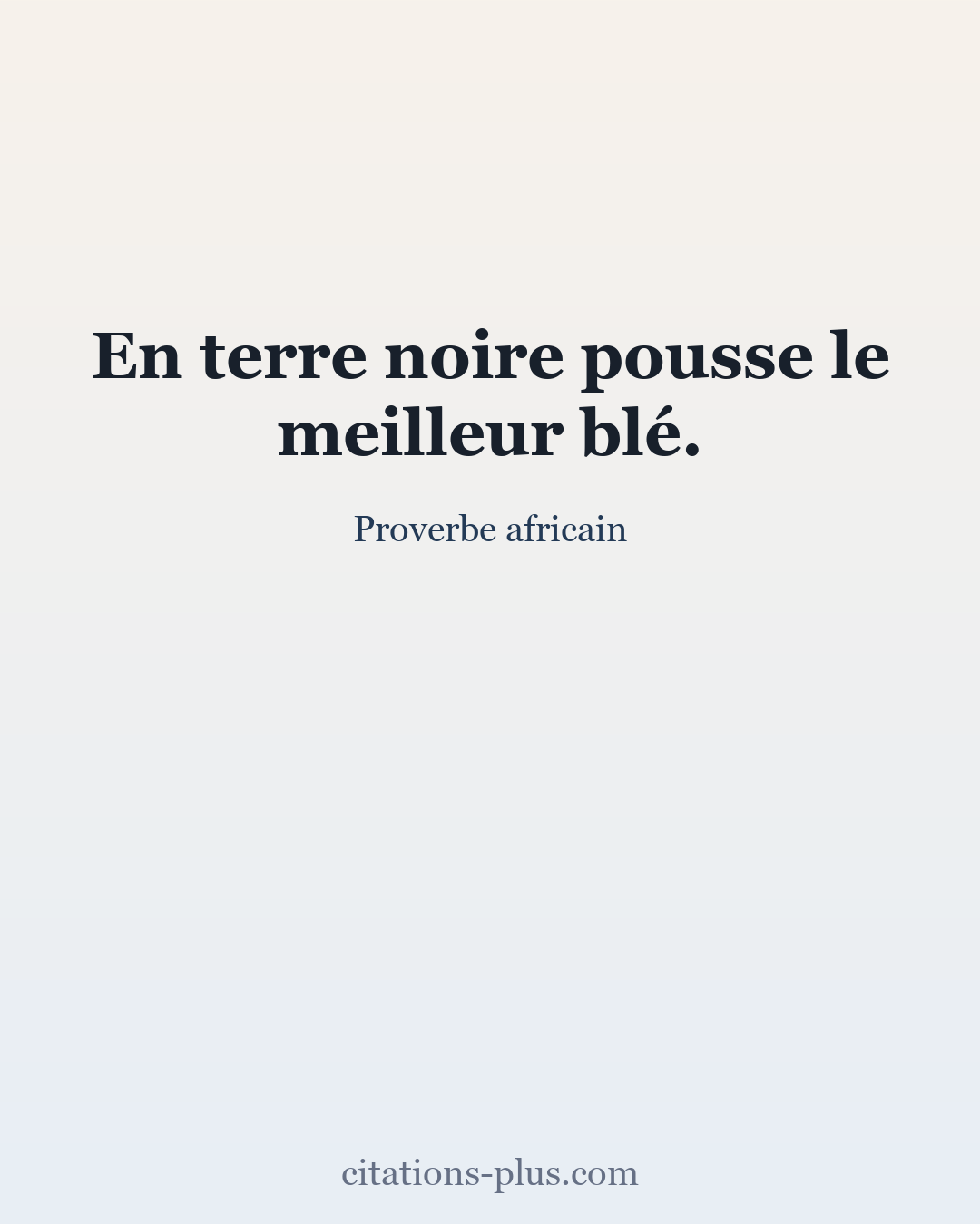 Carte Premium clair — Proverbe africain