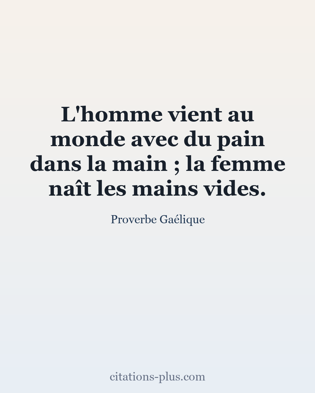 Carte Premium clair — Proverbe Gaélique