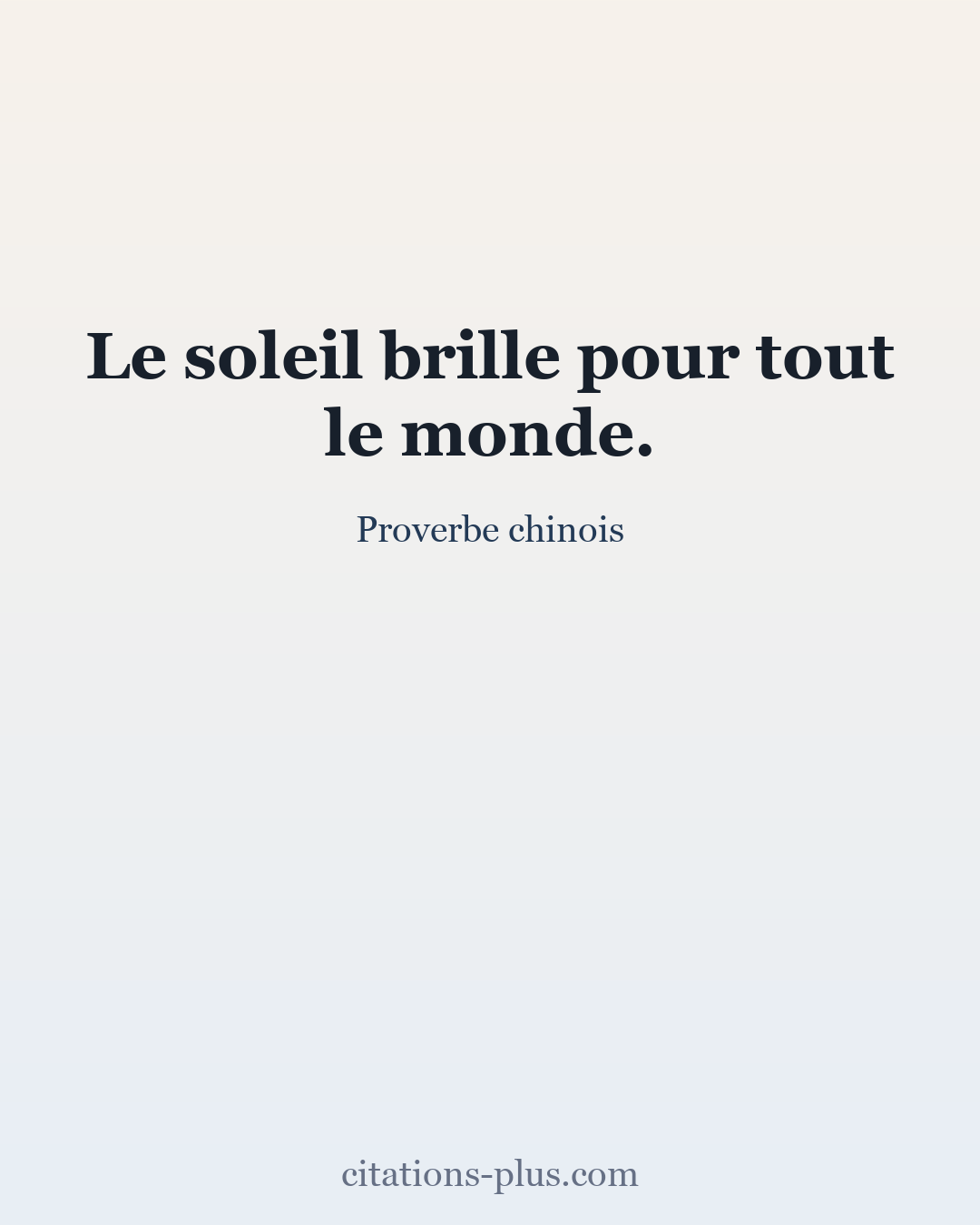Carte Premium clair — Proverbe chinois