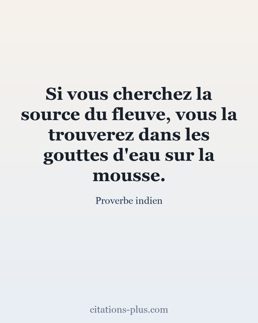 Carte Premium clair — Proverbe indien