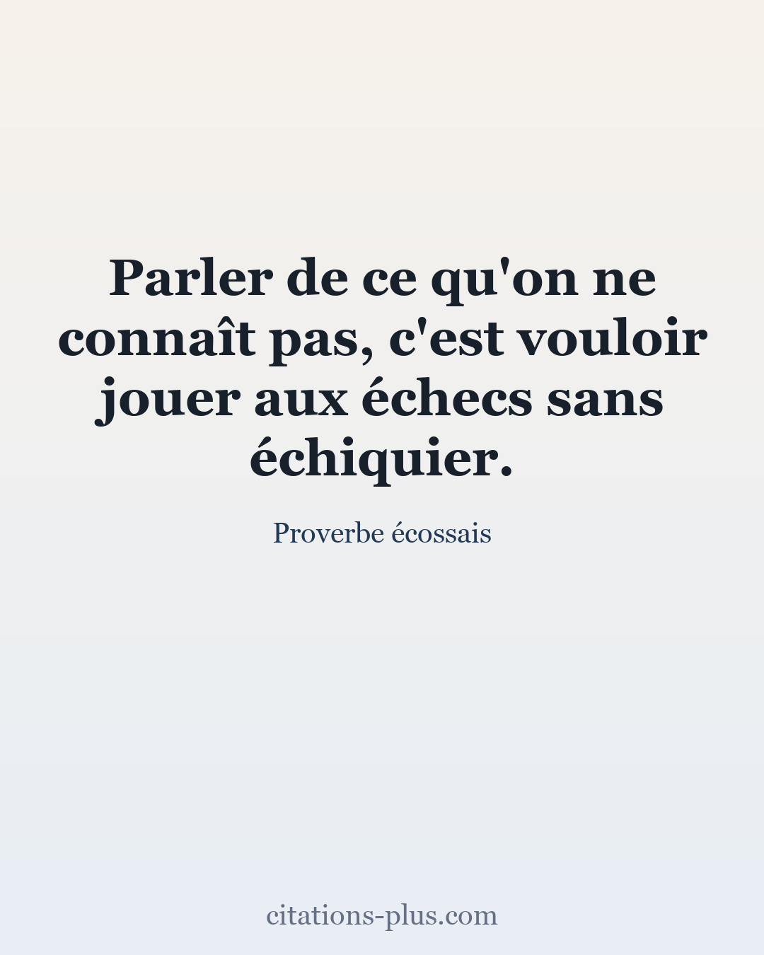 Carte Premium clair — Proverbe écossais