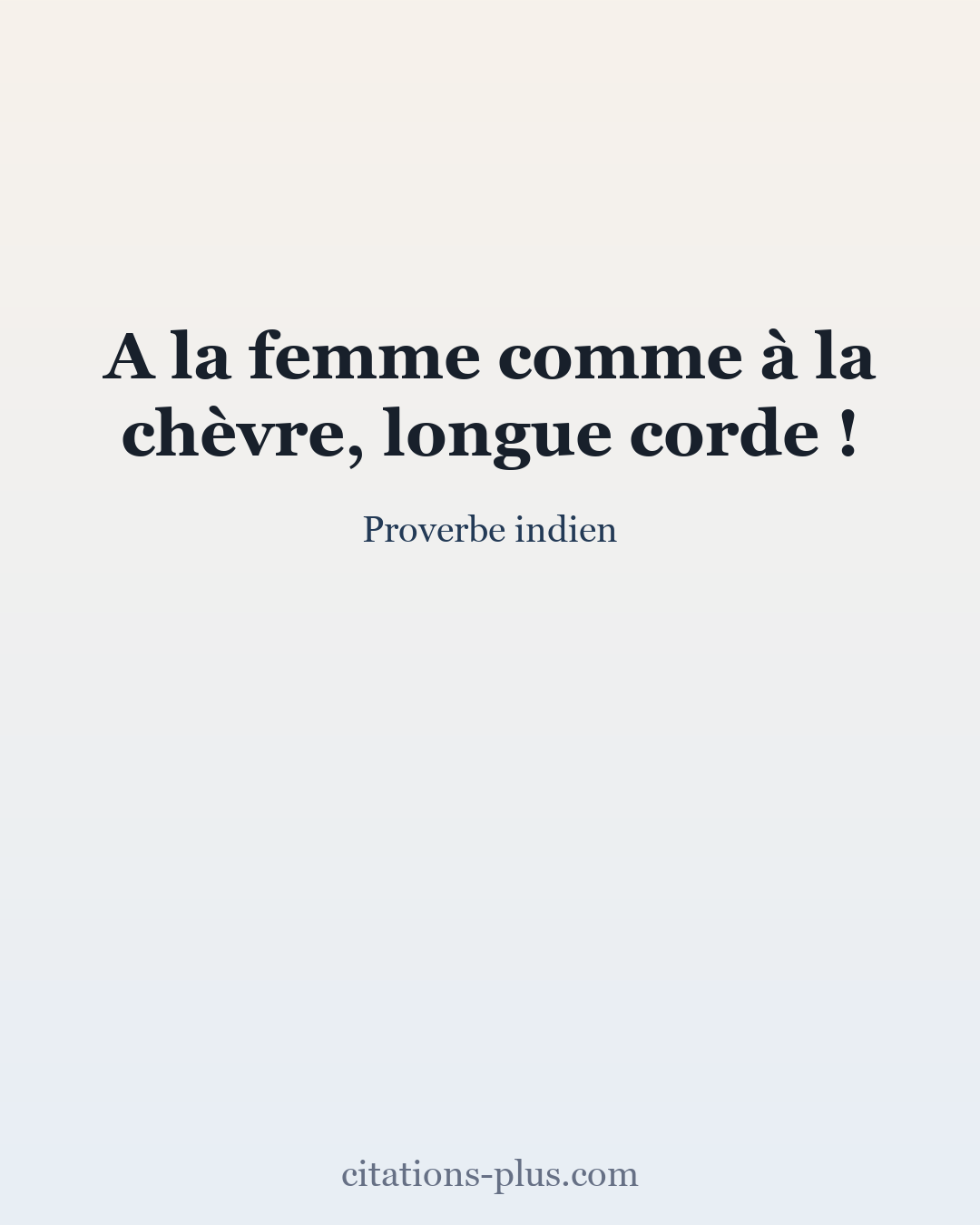 Carte Premium clair — Proverbe indien