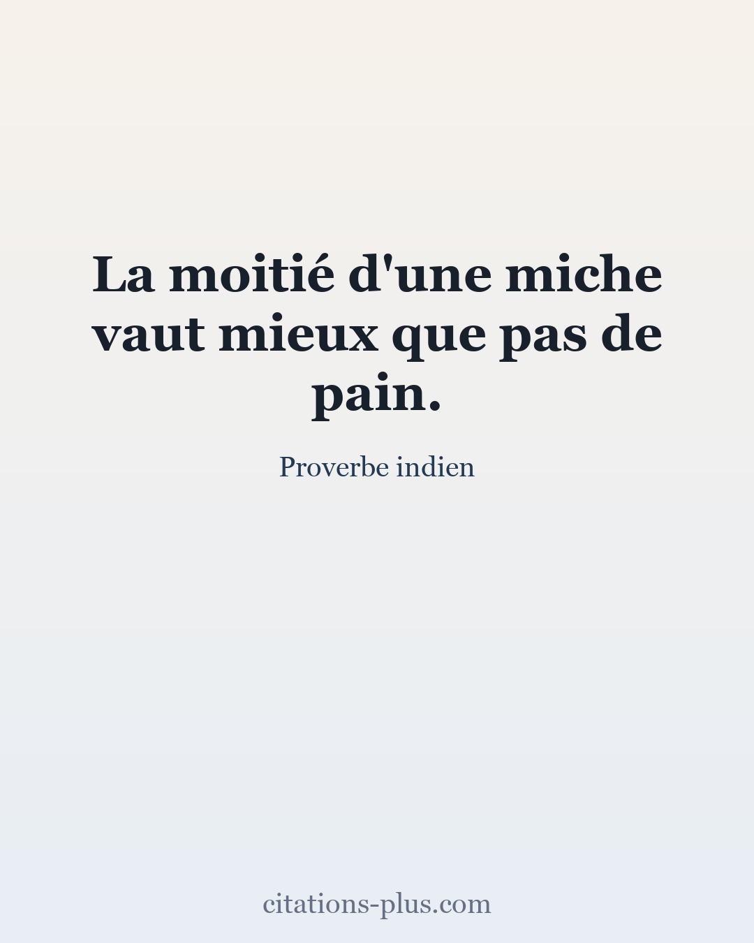 Carte Premium clair — Proverbe indien