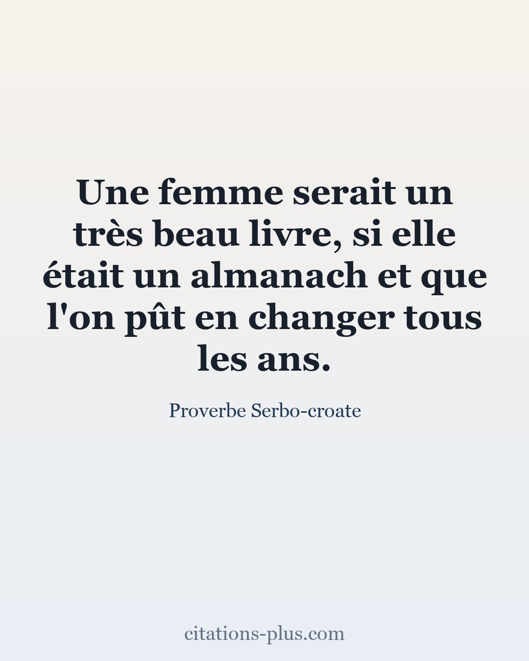 Carte Premium clair — Proverbe Serbo-croate
