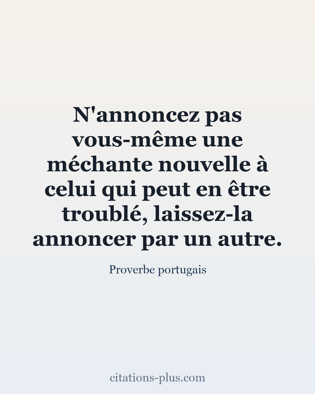 Carte Premium clair — Proverbe portugais