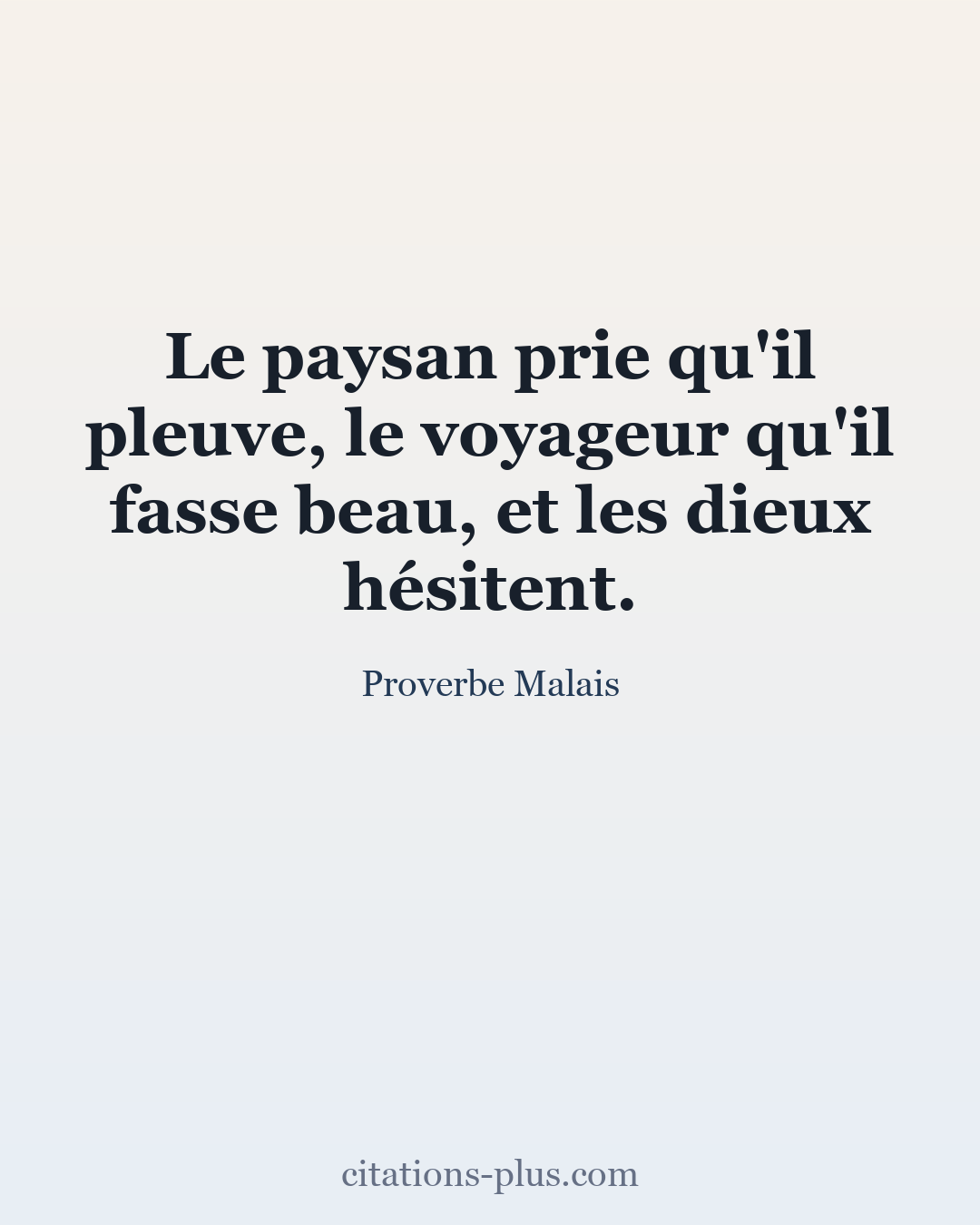Carte Premium clair — Proverbe Malais