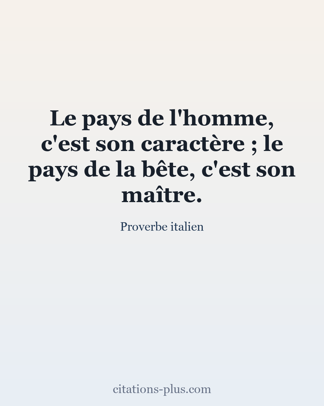 Carte Premium clair — Proverbe italien