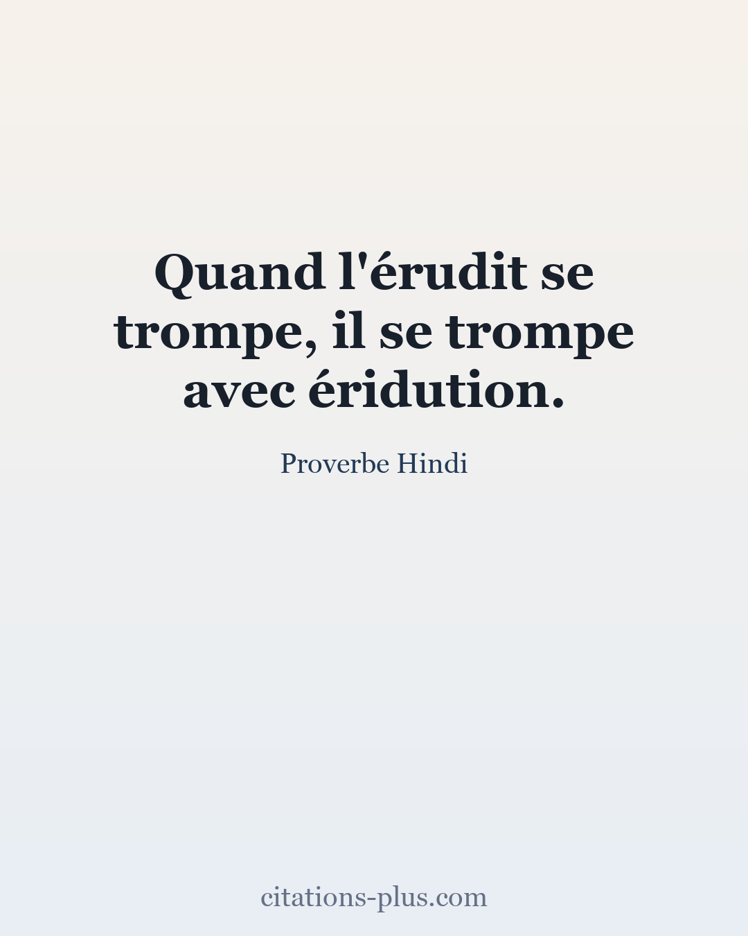 Carte Premium clair — Proverbe Hindi