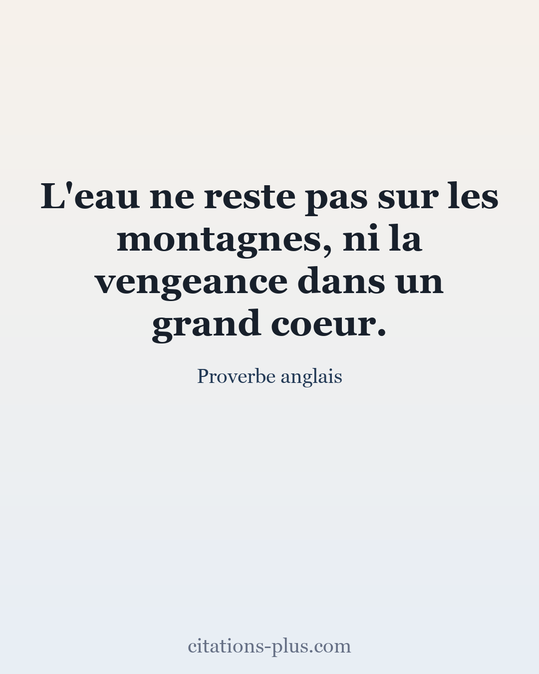 Carte Premium clair — Proverbe anglais