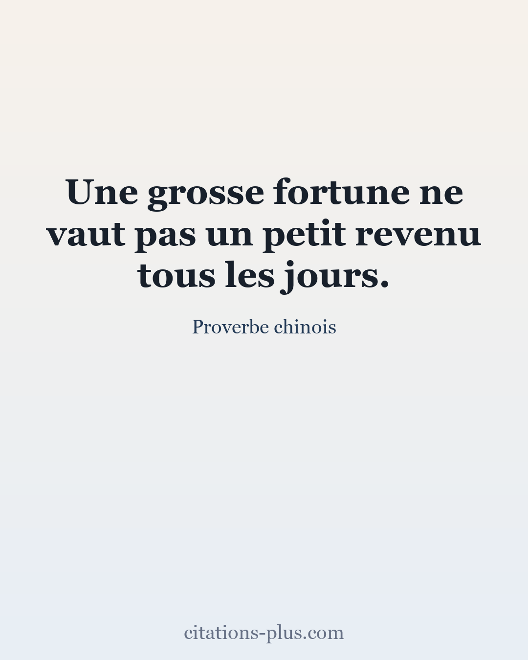 Carte Premium clair — Proverbe chinois