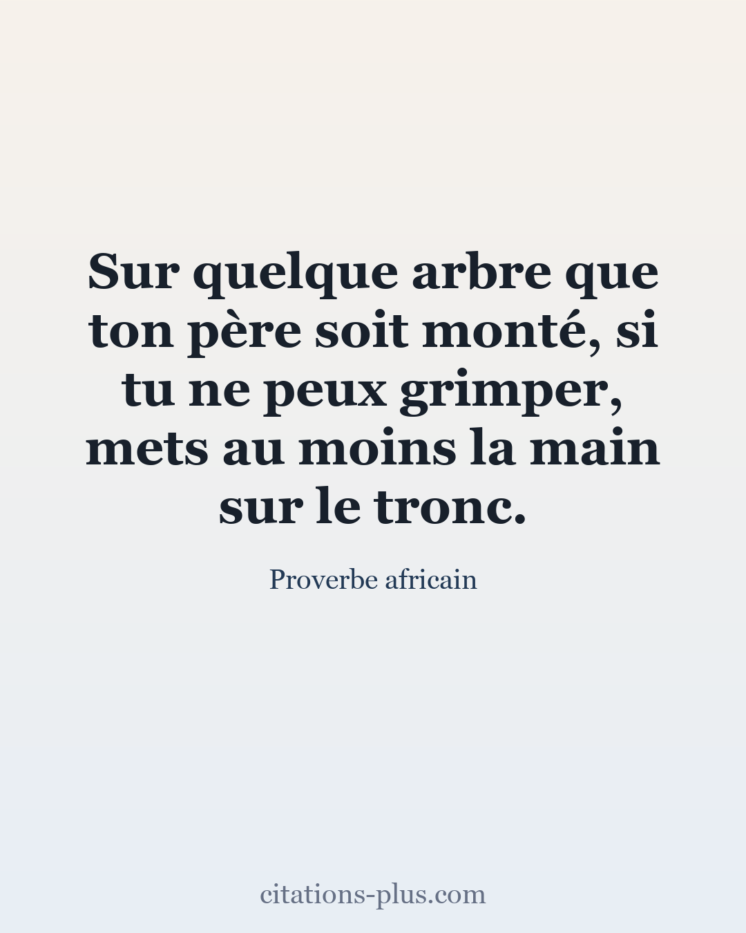 Carte Premium clair — Proverbe africain