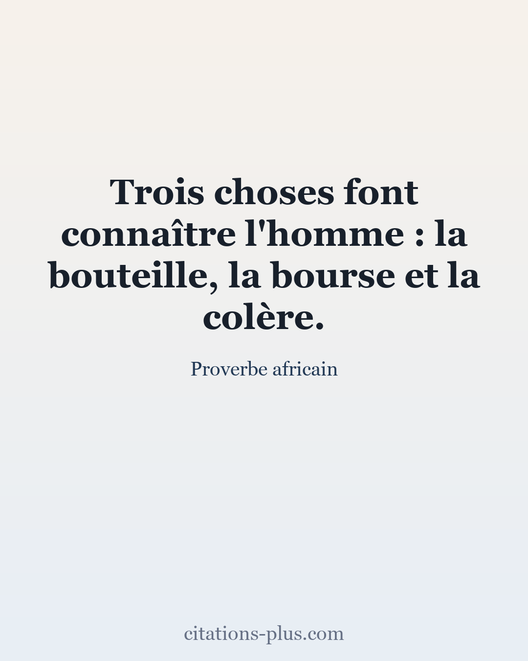 Carte Premium clair — Proverbe africain