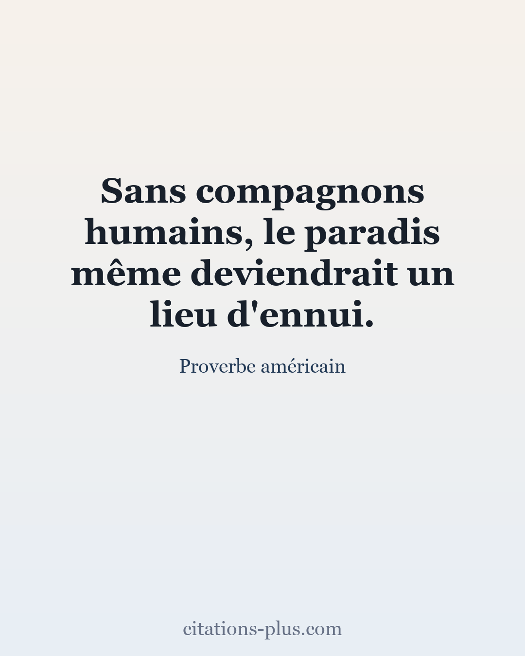 Carte Premium clair — Proverbe américain