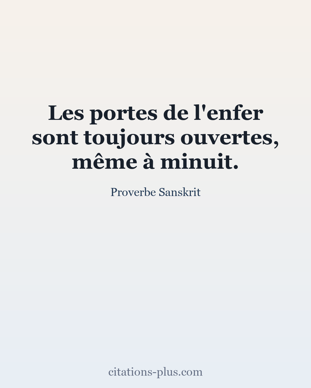 Carte Premium clair — Proverbe Sanskrit