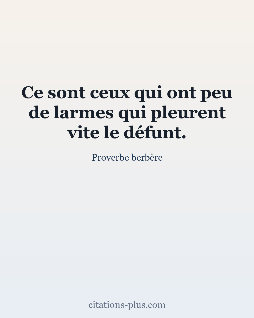 Carte Premium clair — Proverbe berbère