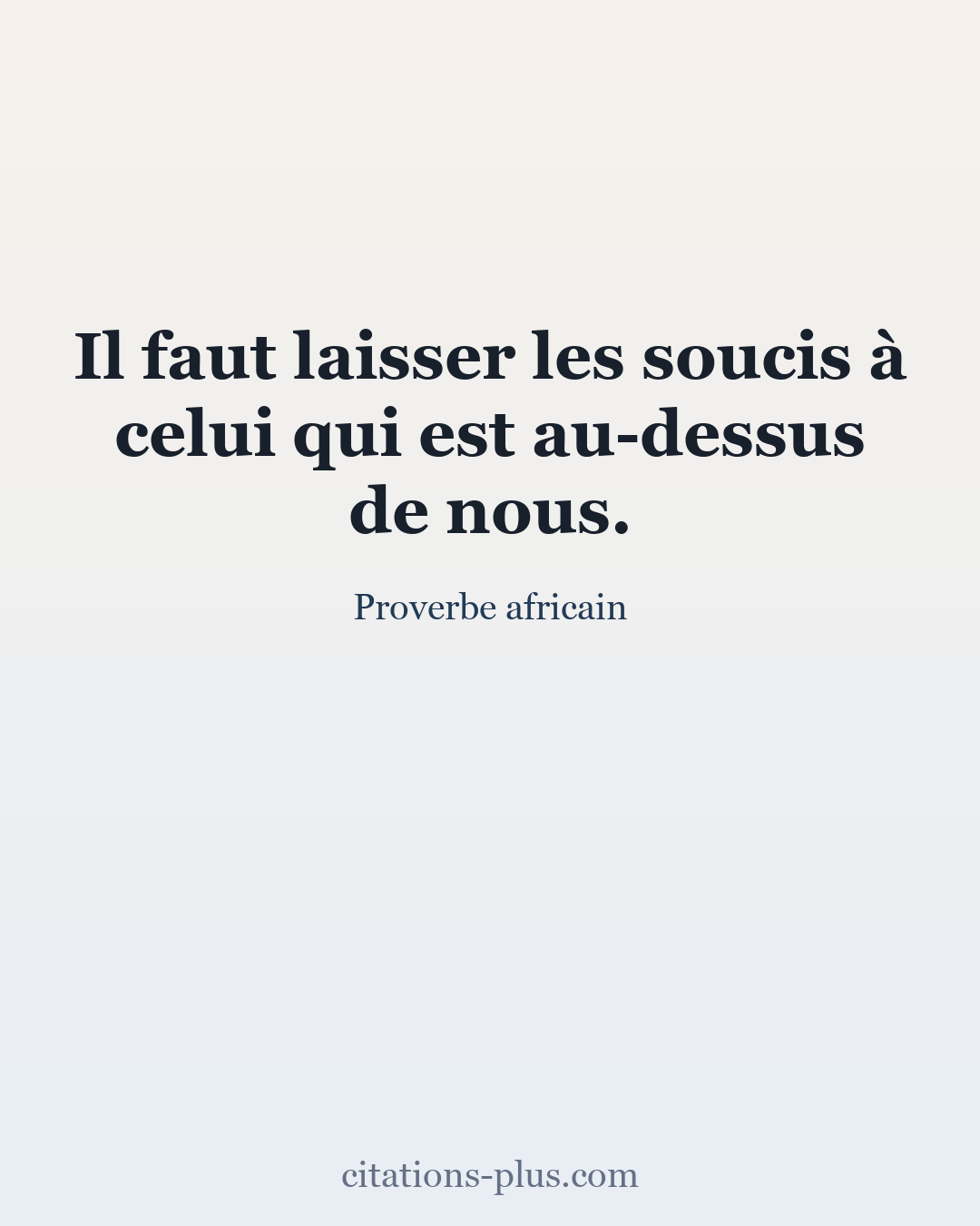 Carte Premium clair — Proverbe africain