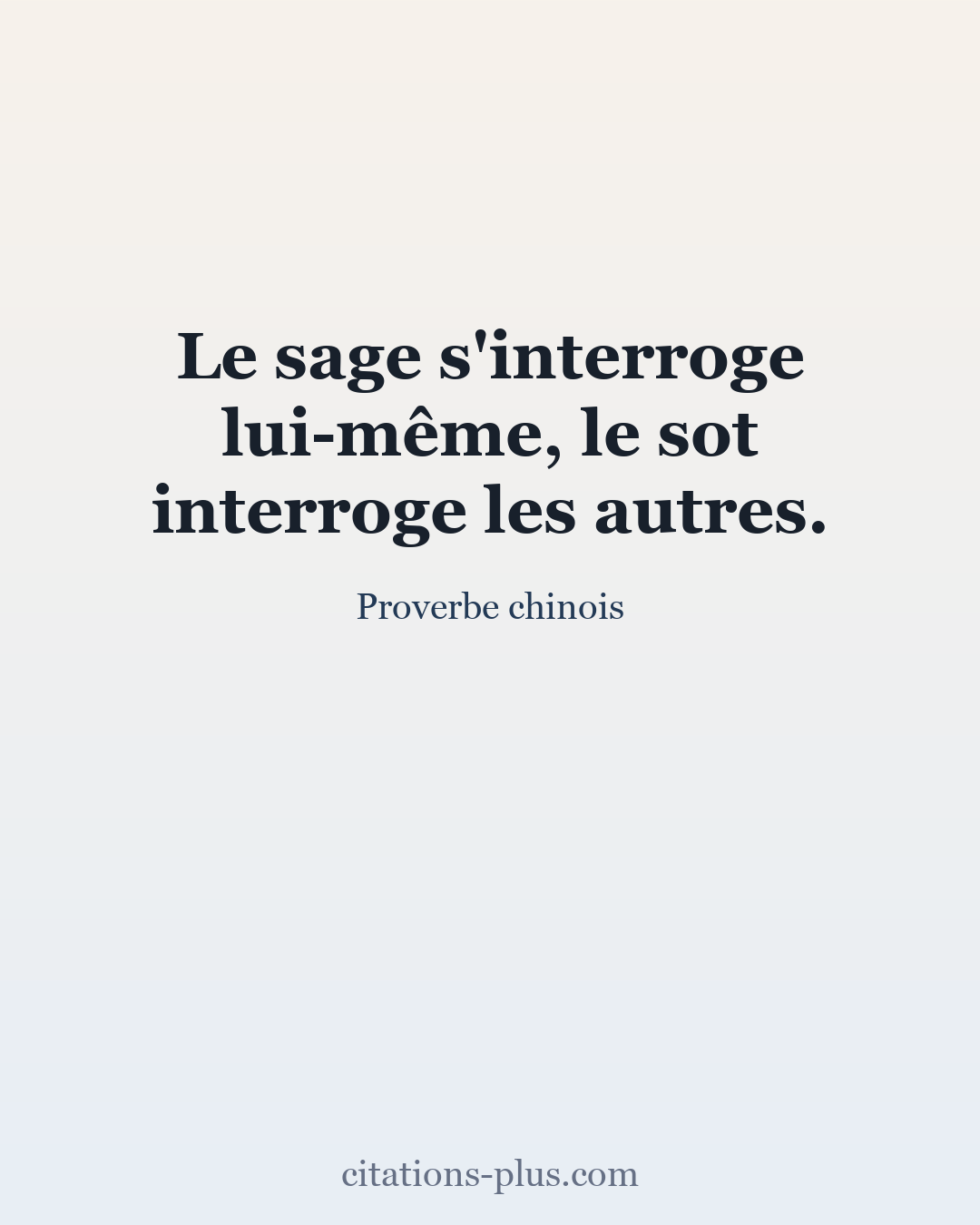 Carte Premium clair — Proverbe chinois