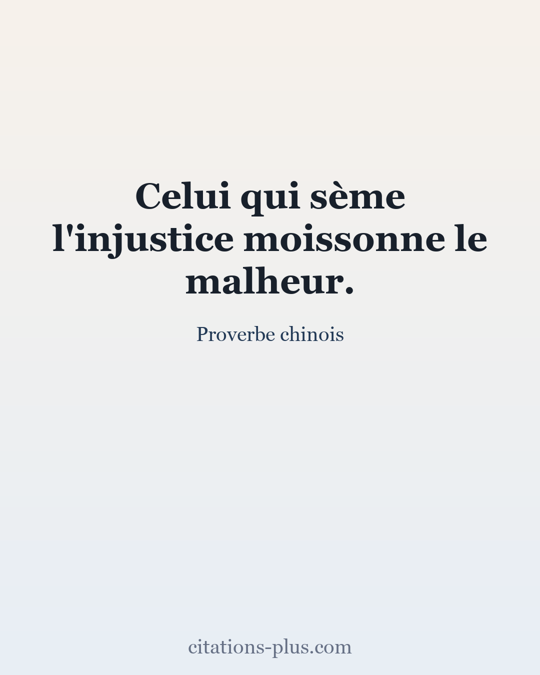 Carte Premium clair — Proverbe chinois