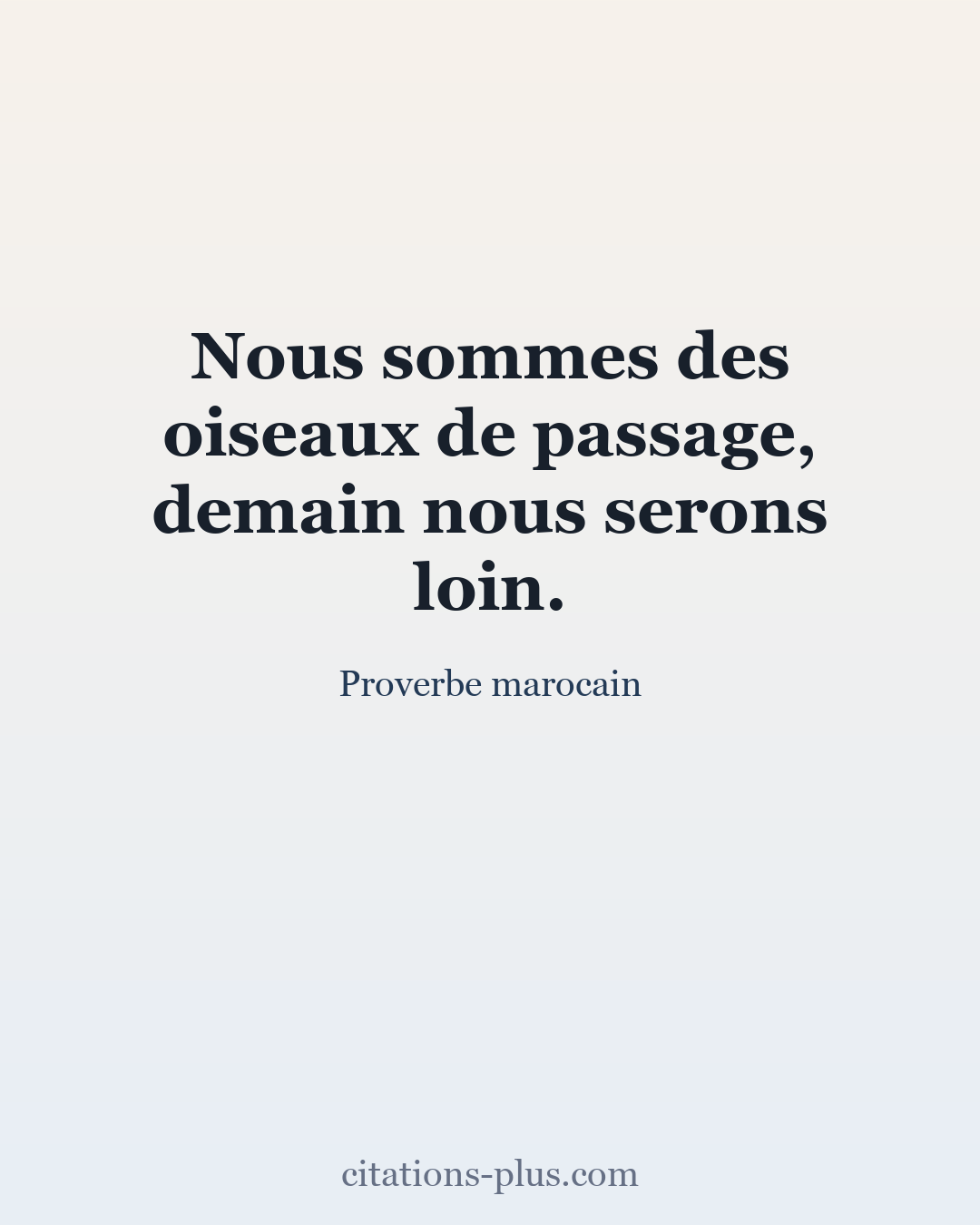 Carte Premium clair — Proverbe marocain