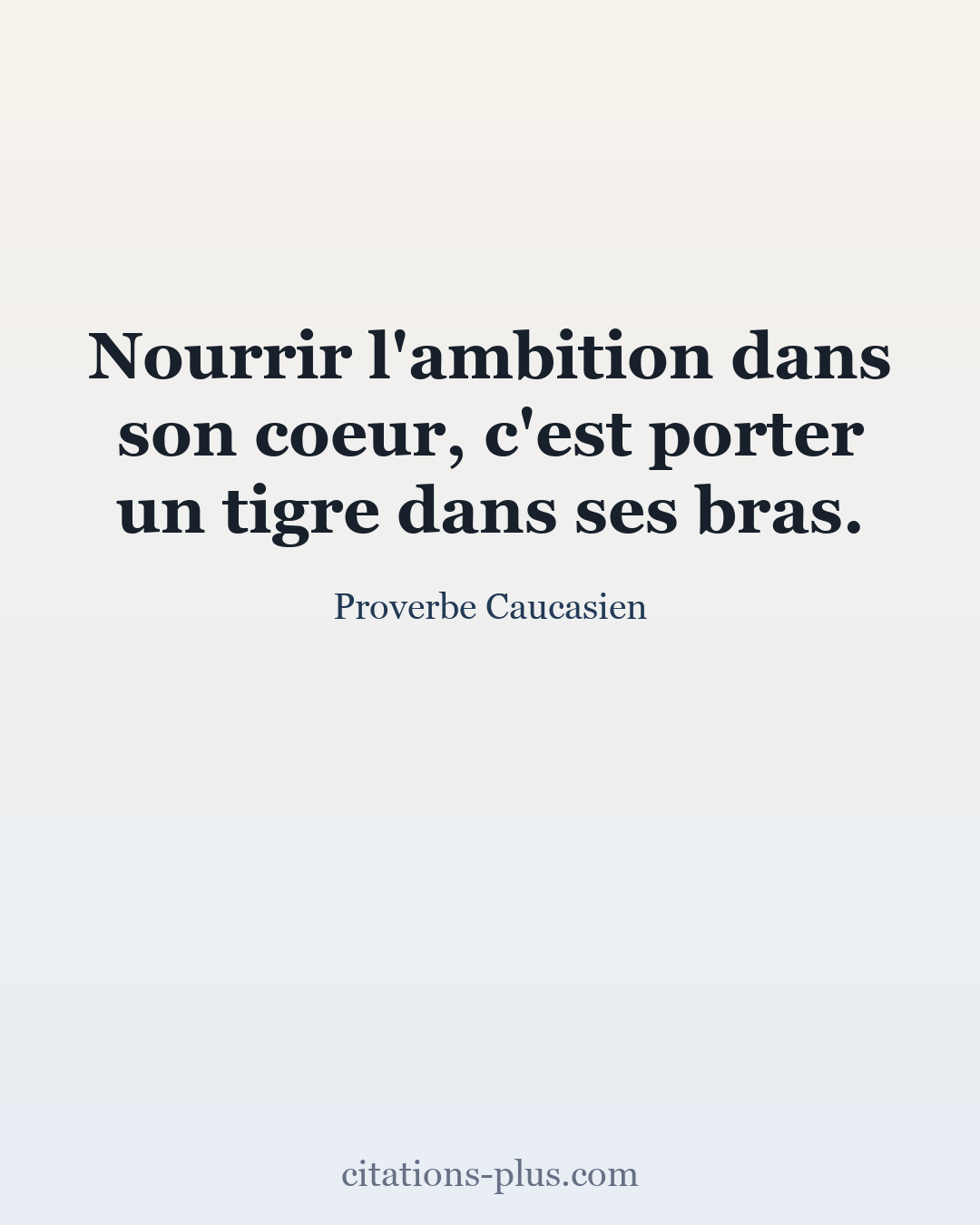 Carte Premium clair — Proverbe Caucasien