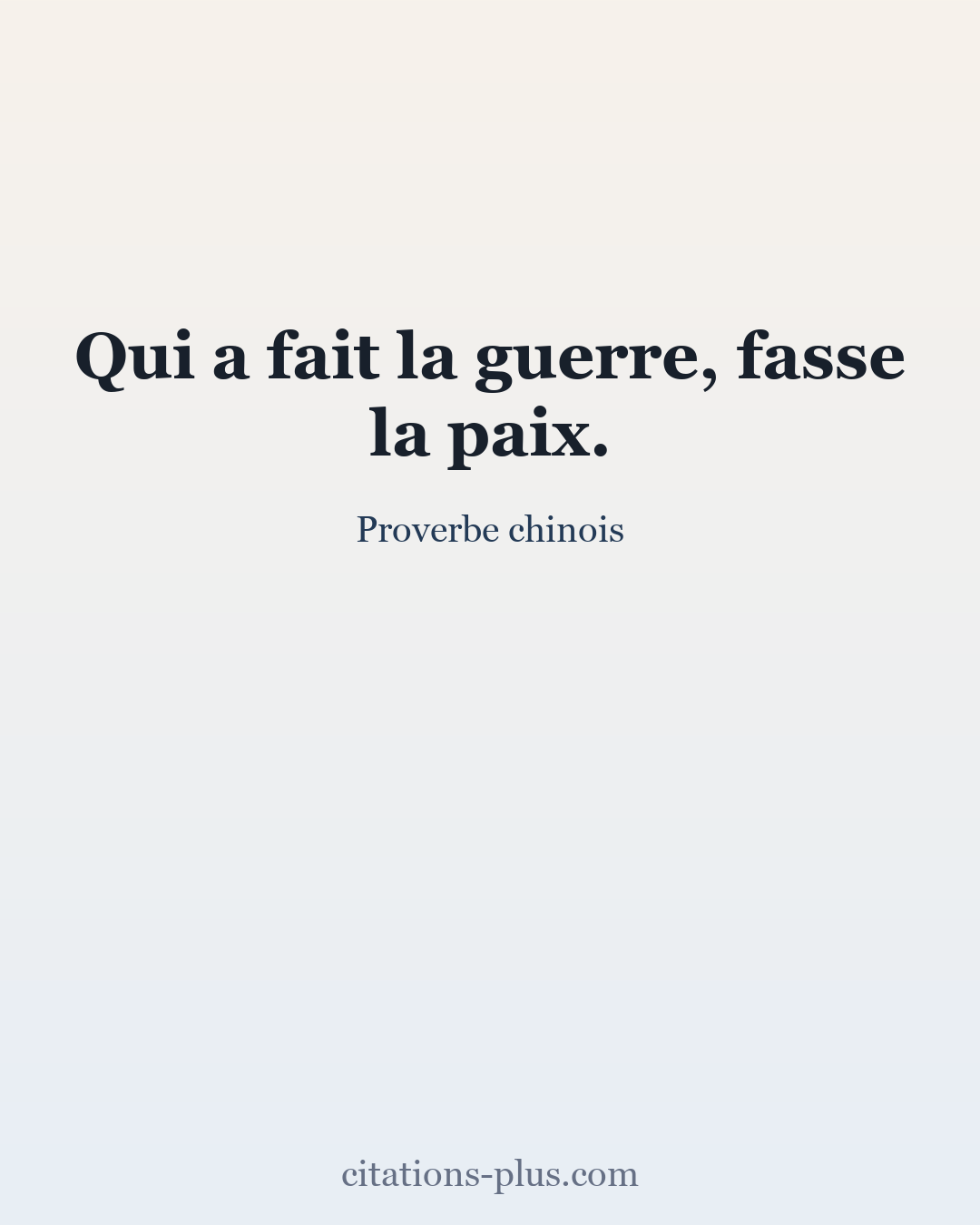 Carte Premium clair — Proverbe chinois