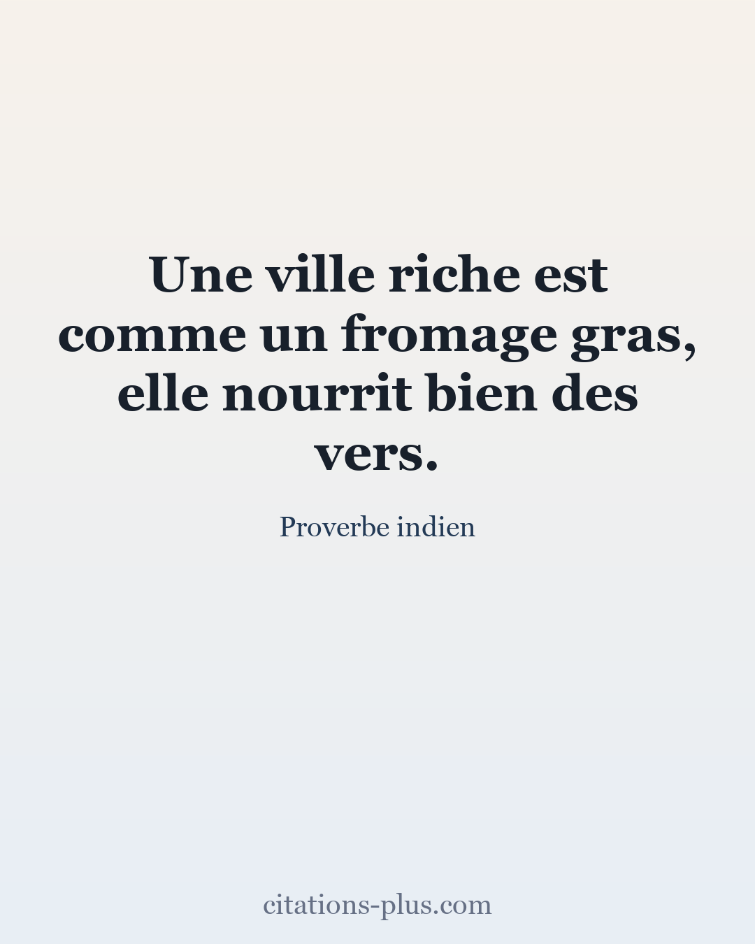 Carte Premium clair — Proverbe indien