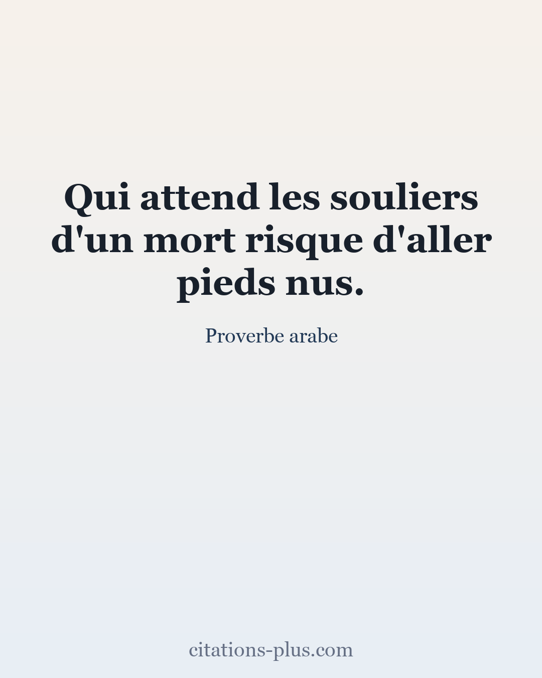 Carte Premium clair — Proverbe arabe