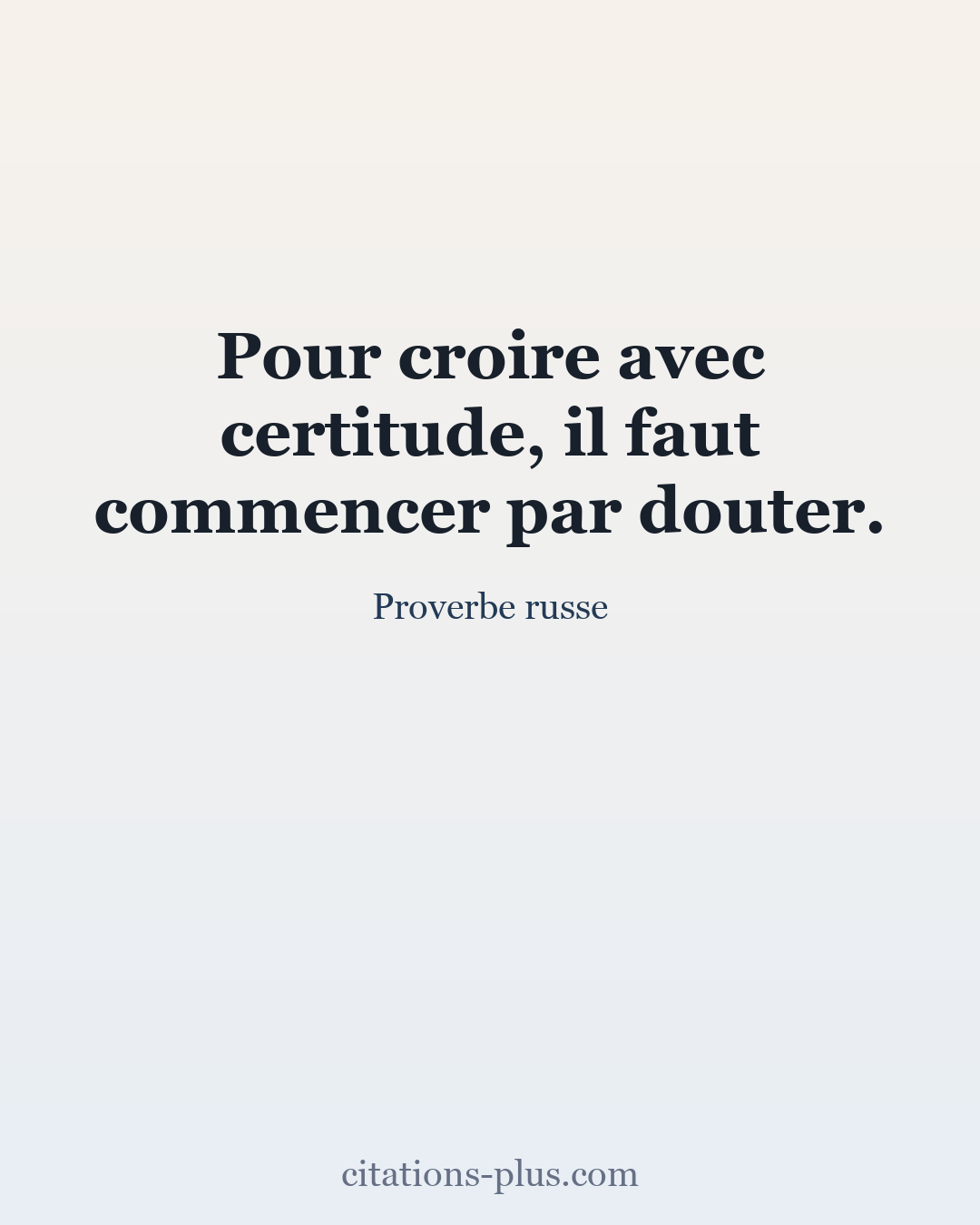 Carte Premium clair — Proverbe russe