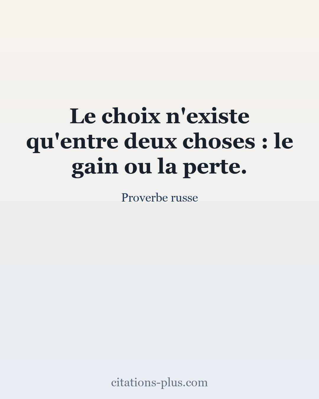 Carte Premium clair — Proverbe russe