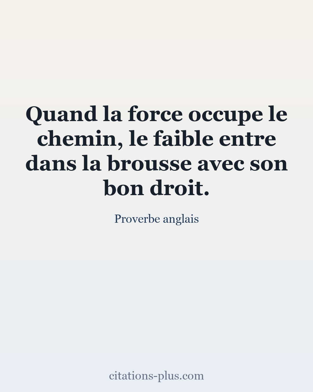 Carte Premium clair — Proverbe anglais