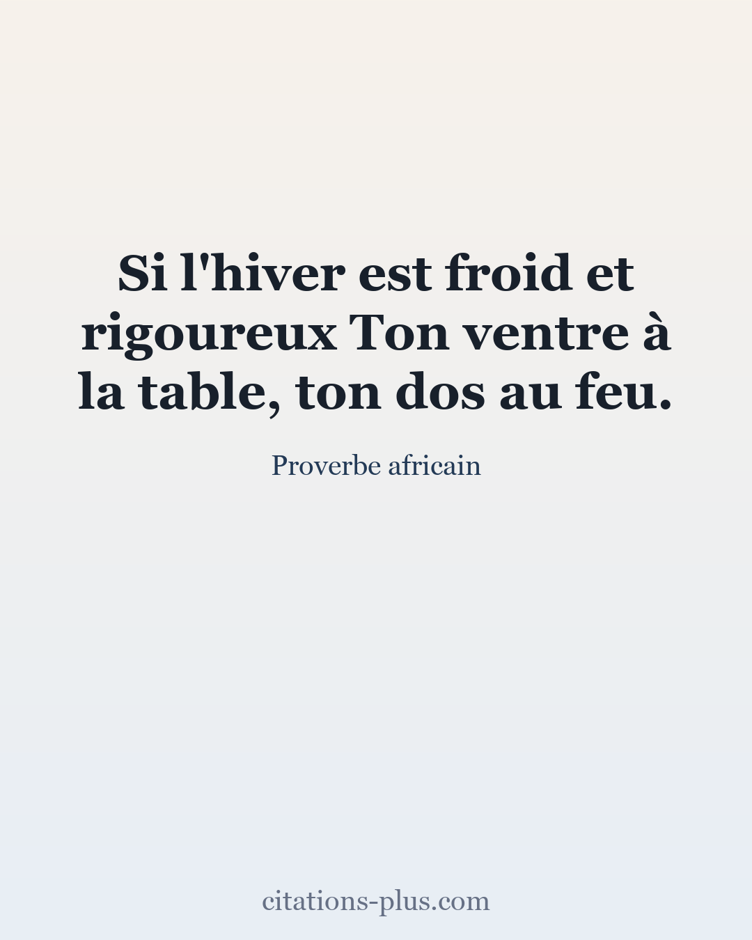 Carte Premium clair — Proverbe africain