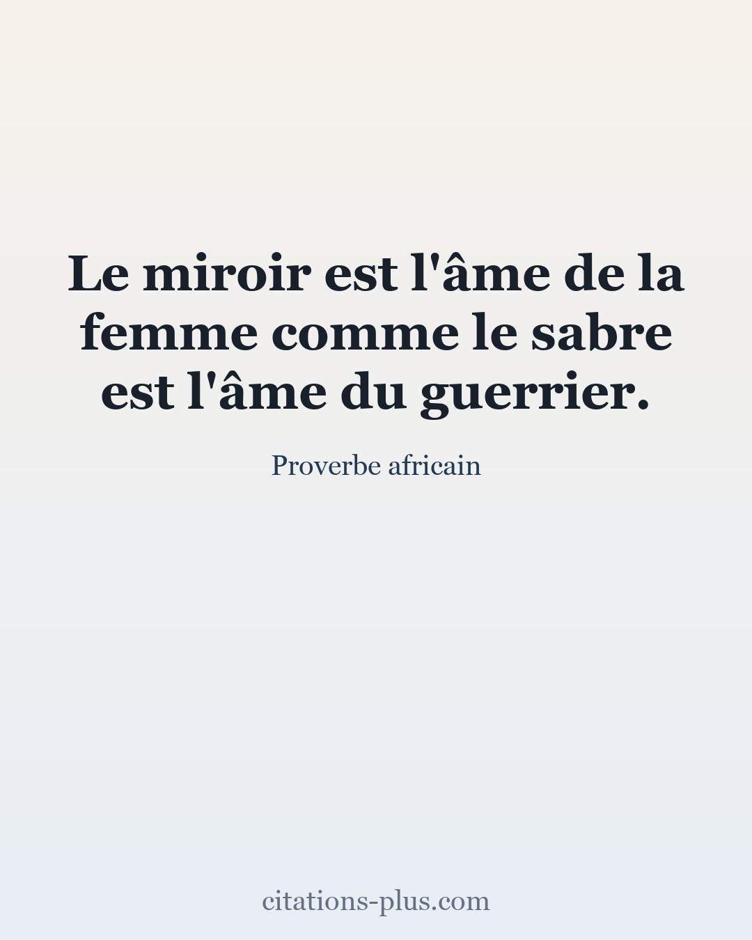 Carte Premium clair — Proverbe africain