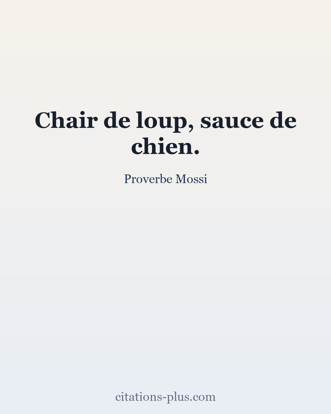 Carte Premium clair — Proverbe Mossi
